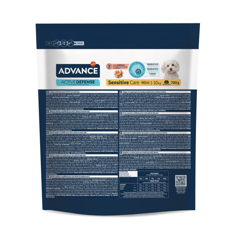 Advance Mini Sensitive сухой корм для собак малых пород с лососем, 700 гр - фото 2
