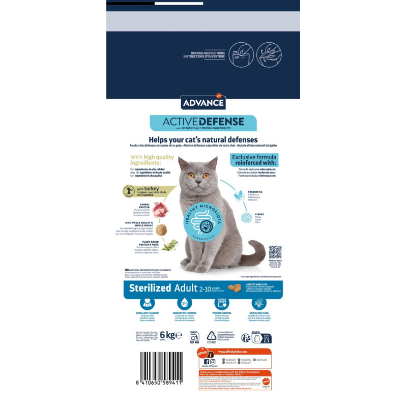 Advance Cat Sterilized Turkey сухий корм з індичкою для стерилізованих котів, 6 кг - фото 2
