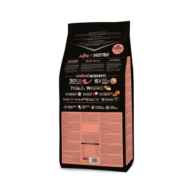 Ownat Ultra Dog Medium Lamb сухий корм для собак середніх порід з ягнятком, 12 кг - фото 2