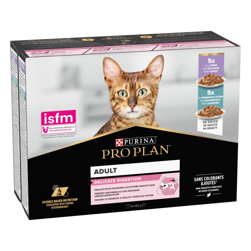 Purina Pro Plan Delicate набір вологого корму для котів з індичкою та рибою 85 гр х 10 шт - фото 2