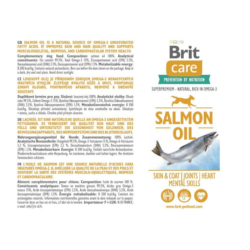 Brit Care Salmon Oil олія лосося для собак, 250 мл - фото 3