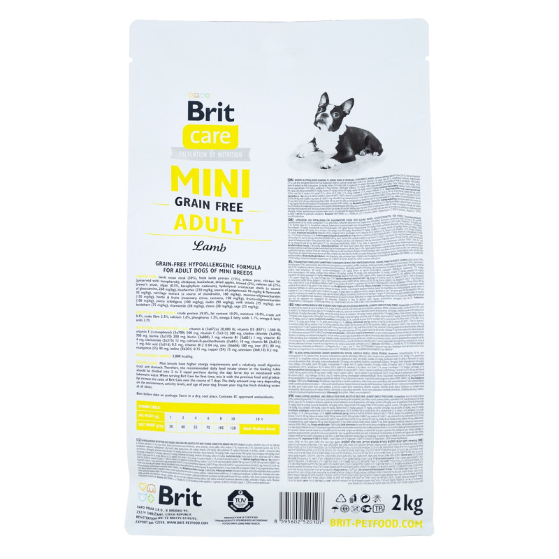 Brit Care Mini GF Adult Lamb сухой корм для собак мелких пород с ягненком, 2 кг - фото 2