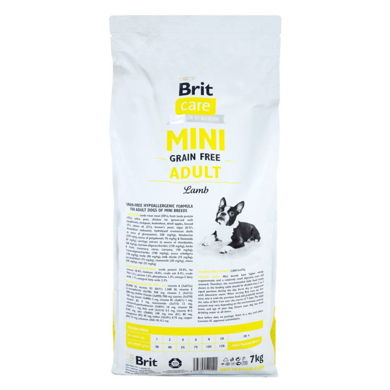 Brit Care Mini GF Adult Lamb сухой корм для собак мелких пород с ягненком, 7 кг - фото 2