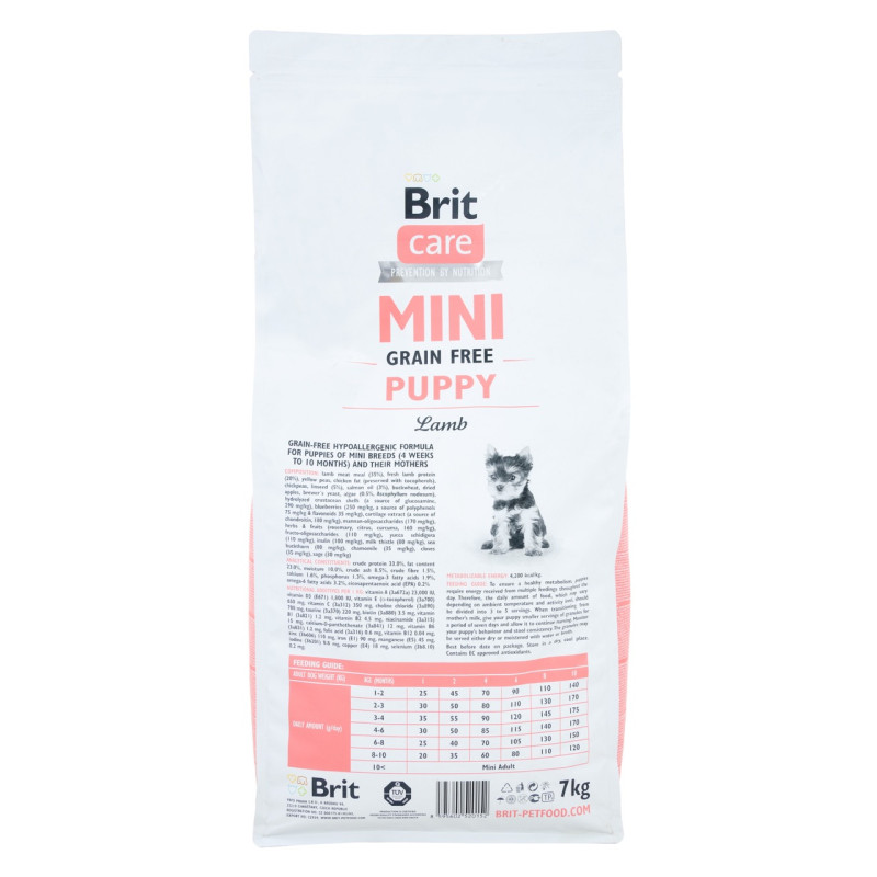 Brit Care Mini GF Puppy Lamb сухий корм з м'ясом ягняти для цуценят мініатюрних порід, 7 кг - фото 2