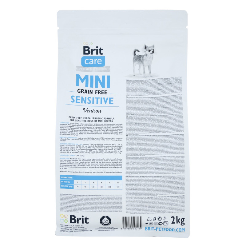 Brit Care Mini GF Sensitive сухой корм с олениной для собак миниатюрных пород, 2 кг - фото 2