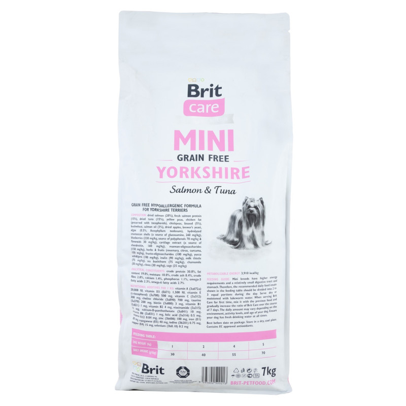 Brit Care Mini GF Yorkshire сухий корм з лососем та тунцем для собак породи йоркширський тер'єр, 7 кг - фото 2