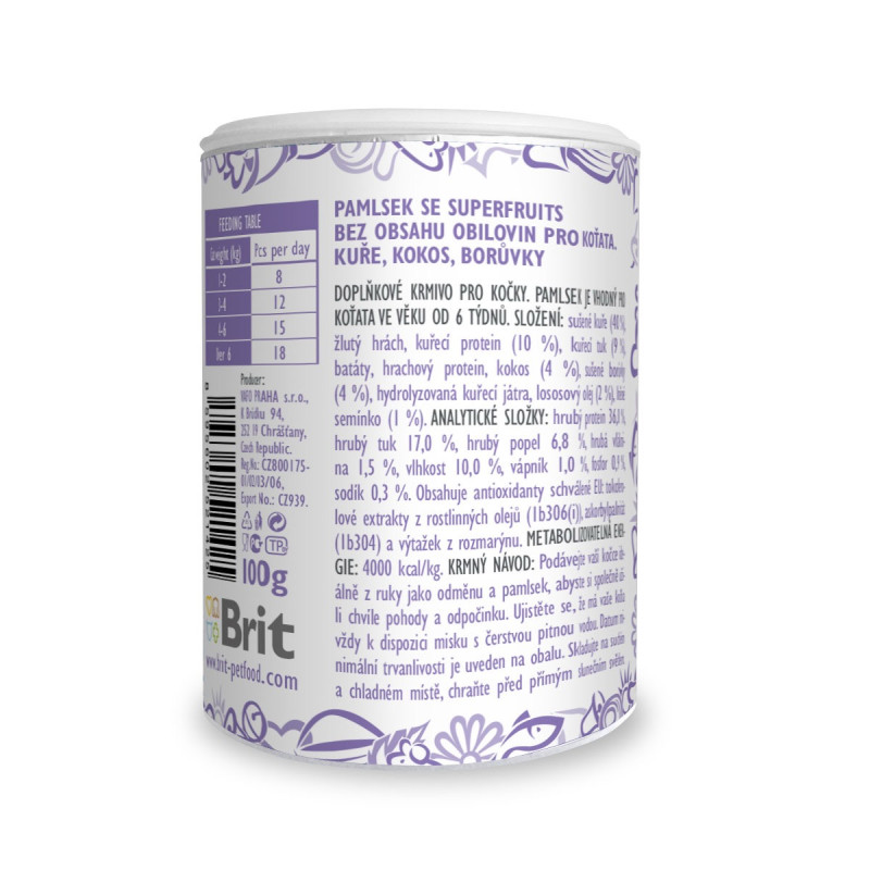 Brit Care Cat Snack Superfruits Kitten ласощі для кошенят з куркою, 100 гр - фото 3