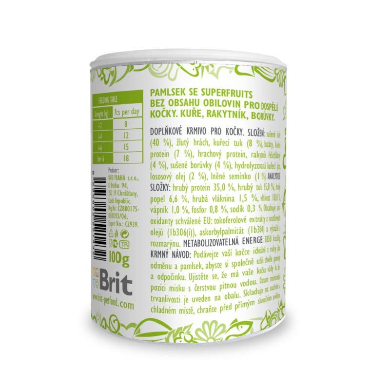 Brit Care Cat Snack Superfruits Chicken ласощі для котів з куркою, 100 гр - фото 2