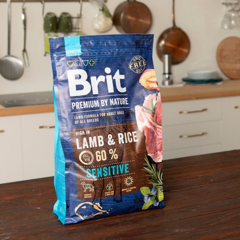 Brit Premium Sensitive Lamb & Rice сухий корм для собак, 1 кг - фото 3