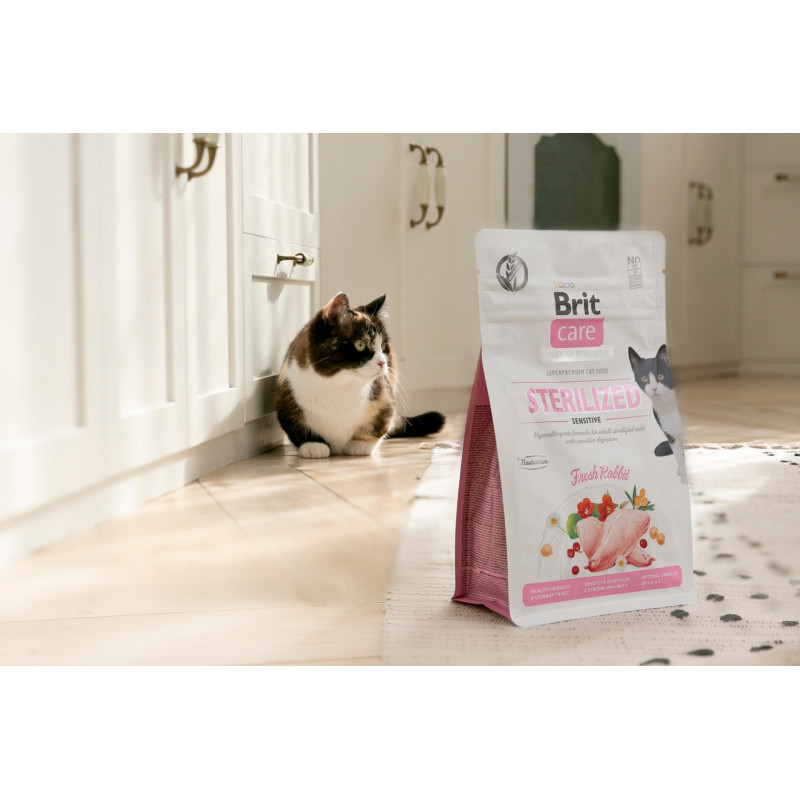 Brit Care Cat Adult GF Sterilized Sensitive сухий корм з кроликом для стерилізованих кішок, 2 кг - фото 3
