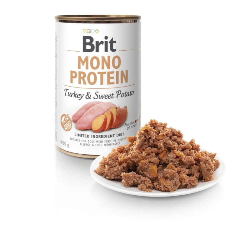Brit Mono Protein Dog Turkey and Sweet Potato влажный корм с индейкой для собак, 400 гр - фото 2