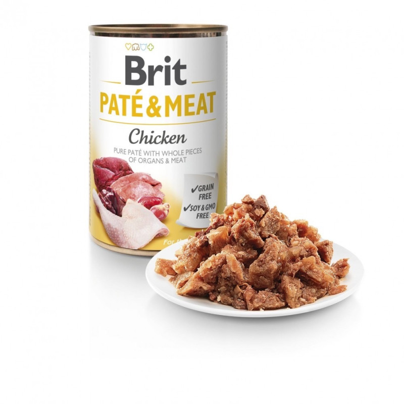 Brit Pate & Meat Dog Chicken влажный корм с курицей для собак, 400 гр - фото 2