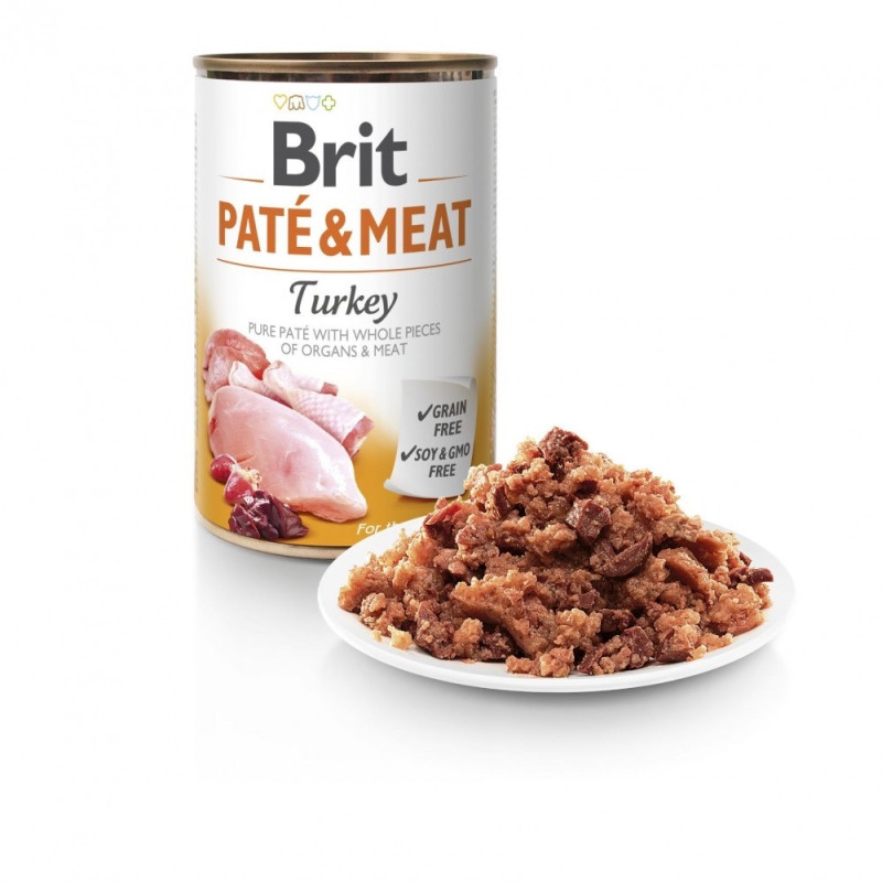 Brit Pate & Meat Dog Turkey влажный корм с индейкой для собак, 400 гр - фото 2
