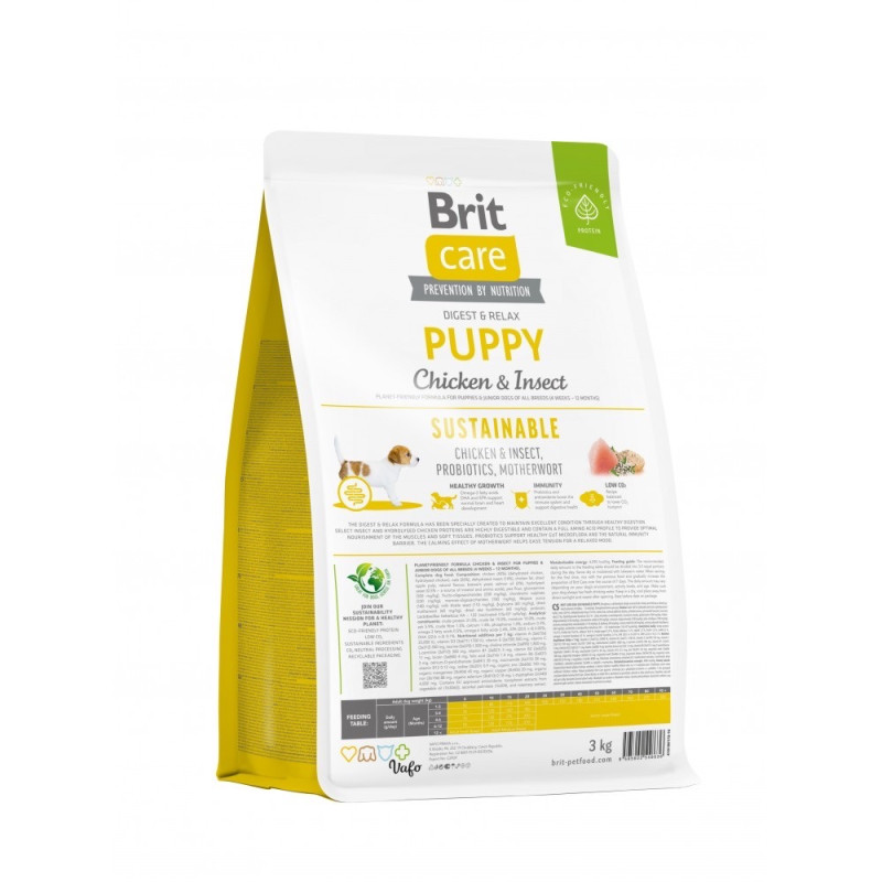 Brit Care Puppy Chicken and Insect сухий корм з куркою та білком комах для цуценят, 3 кг - фото 2