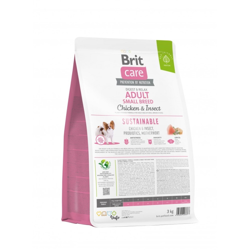 Brit Care Adult Small Breed Chicken and Insect сухой корм с курицей и белком насекомых для собак малых пород, 3 кг - фото 2