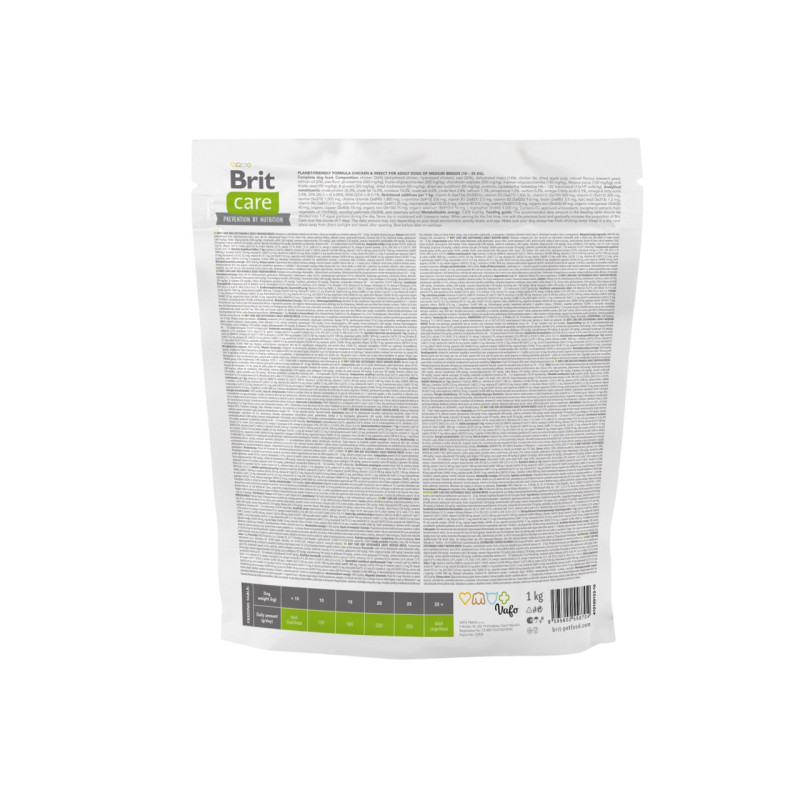 Brit Care Adult Medium Breed Chicken and Insect сухий корм з куркою та білком комах для собак середніх порід, 1 кг - фото 2
