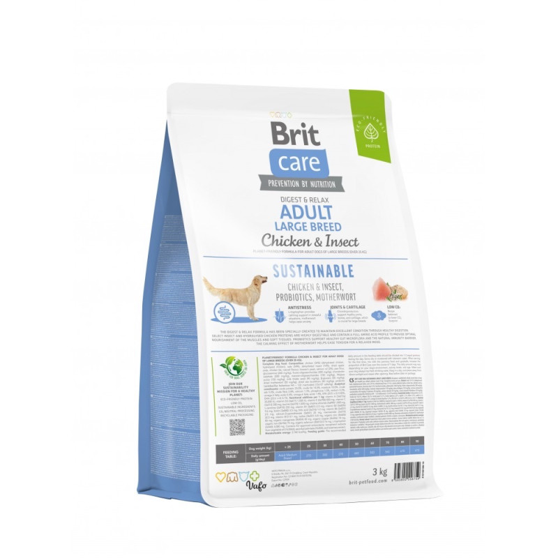 Brit Care Adult Large Breed Chicken and Insect сухой корм с куриицей и белком насекомых для собак крупных пород, 3 кг - фото 2