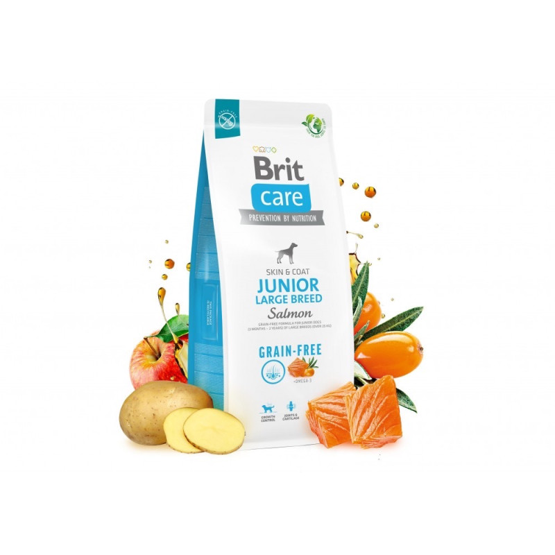 Brit Care GF Junior Large Breed Salmon сухий корм для цуценят великих порід з лососем, 3 кг - фото 3