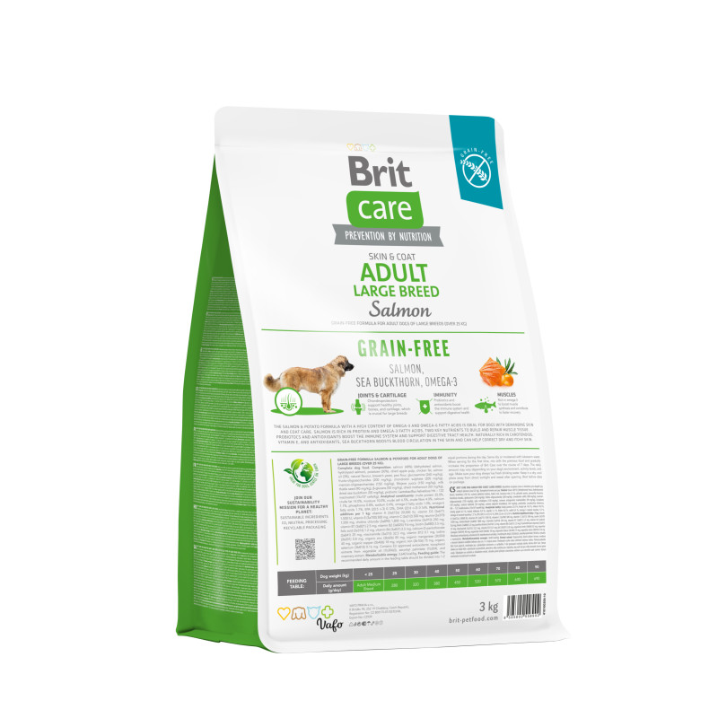 Brit Care GF Adult Large Breed Salmon сухой корм с лососем для собак крупных пород, 3 кг - фото 3
