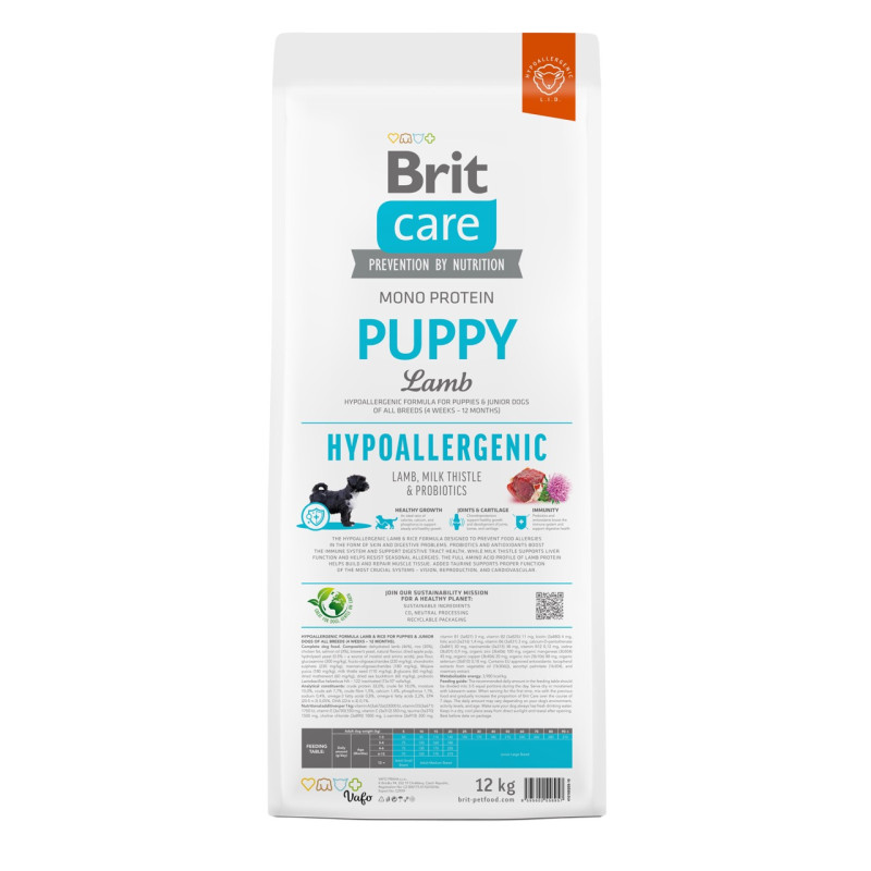 Brit Care Puppy All Breed Lamb Hypoallergic сухой корм с ягненком для щенят, 12 кг - фото 2