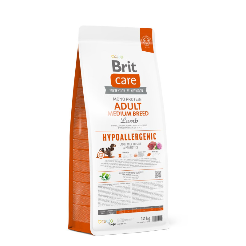 Brit Care Adult Medium Breed Lamb Hypoallergic сухой корм для собак средних пород с ягненком, 12 кг - фото 3