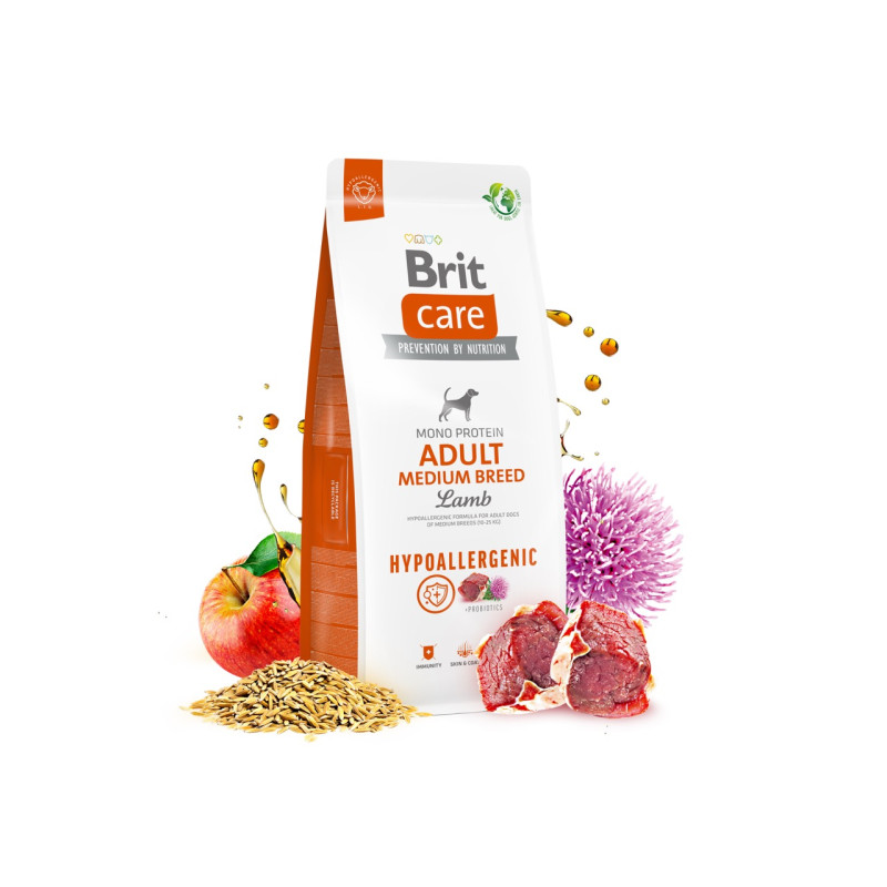 Brit Care Adult Medium Breed Lamb Hypoallergic сухой корм для собак средних пород с ягненком, 1 кг - фото 3