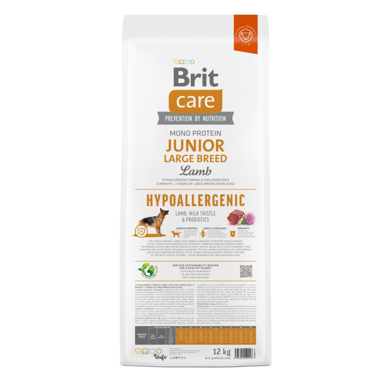 Brit Care Junior Large Breed Lamb Hypoallergic сухой корм для щенков крупных пород, 12 кг - фото 3