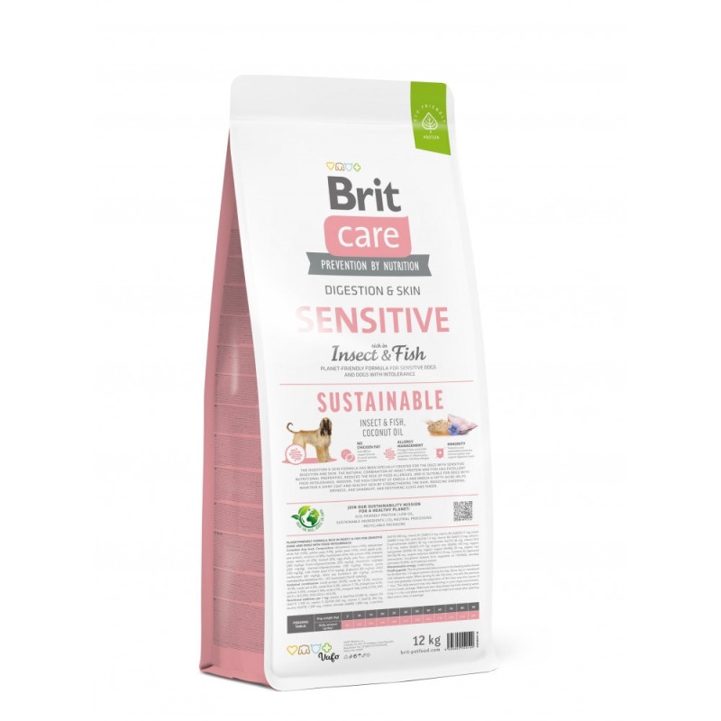 Brit Care Sensitive Insect and Fish сухой корм с рыбой и белком насекомых для собак, 12 кг - фото 2