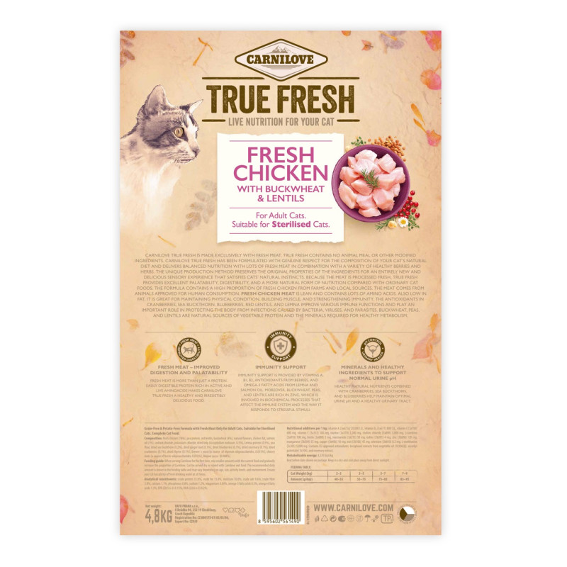 Carnilove True Fresh сухий корм з куркою для котів, 340 гр - фото 2