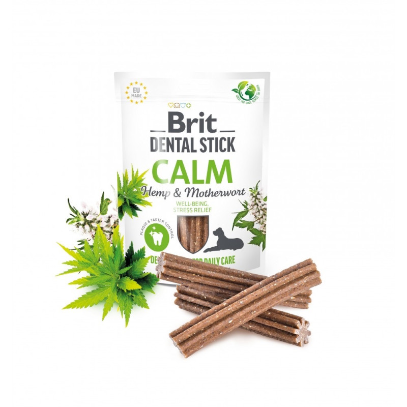 Brit Dental Stick Calm лакомство для собак с коноплей и пустырником, 250 гр - фото 2