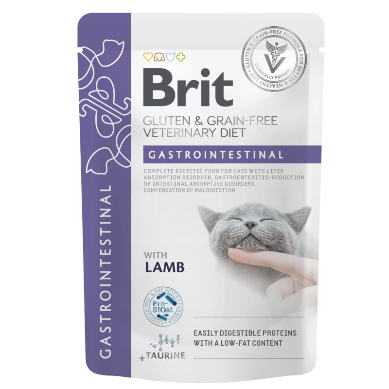Brit VD Gastrointestinal вологий корм з ягнятком для котів із захворюваннями ШКТ, 12 шт х 85 гр - фото 2