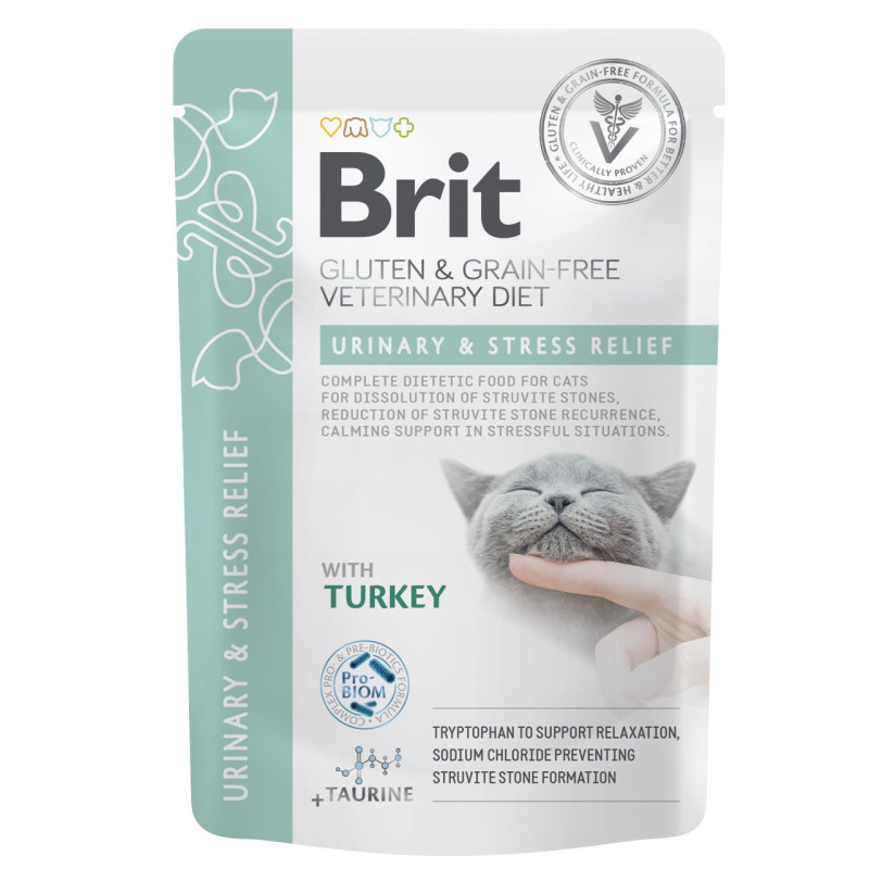 Brit VD Urinary and Stress Relief вологий корм з індичкою для котів із захворюваннями сечових шляхів, 12 шт х 85 гр - фото 2