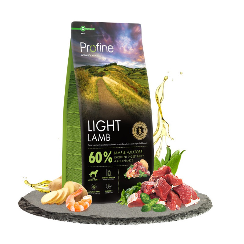 Profine Dog Light Lamb & Potatoes сухой корм с ягненком для собак с избыточным весом, 12 кг - фото 2