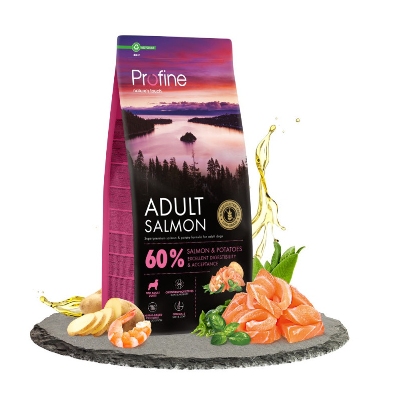 Profine Dog Adult Salmon & Potatoes сухой корм с лососем для собак, 12 кг - фото 2