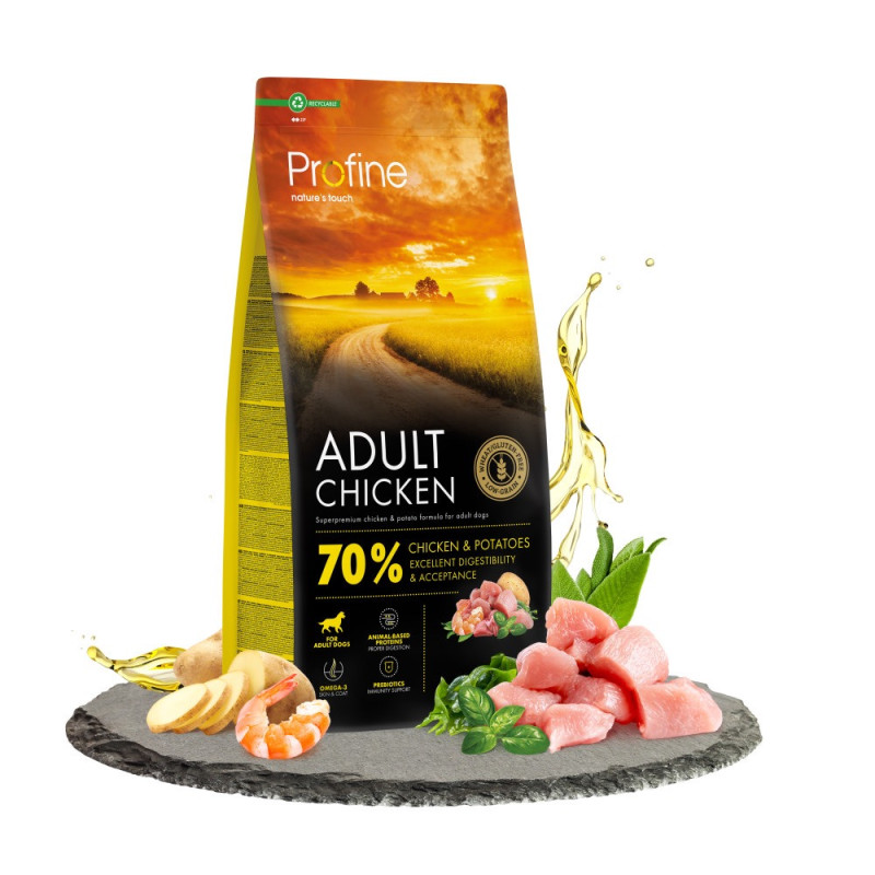 Profine Dog Adult Chicken & Potatoes сухой корм с курицей и картофелем для взрослых собак 3 кг - фото 2