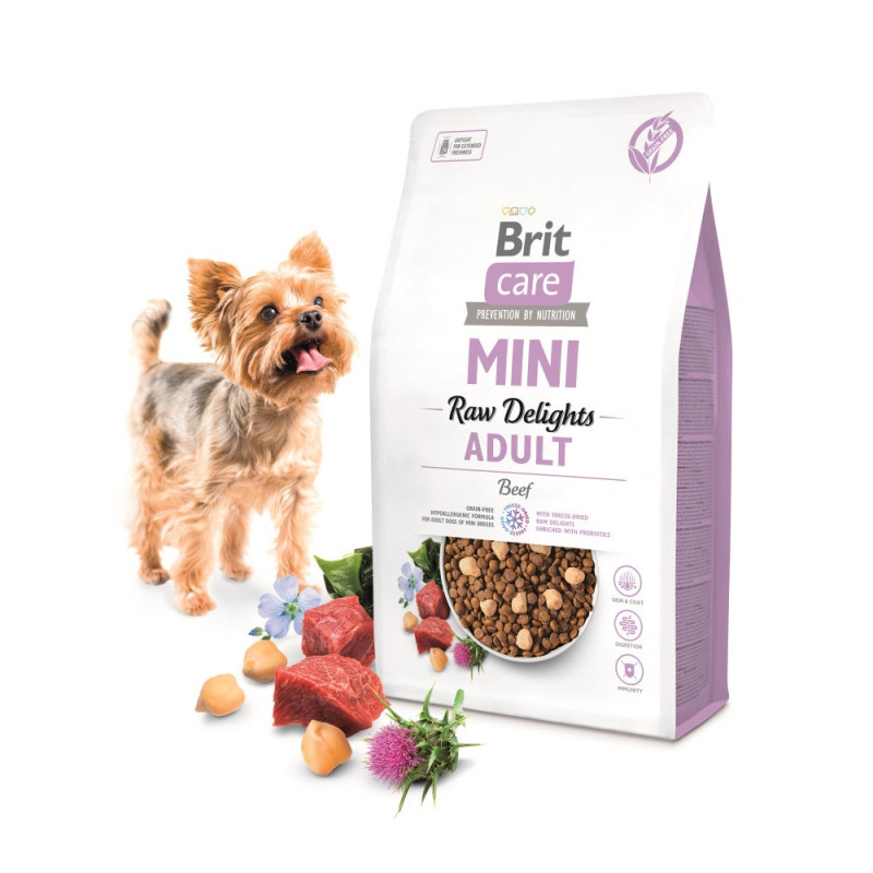 Brit Care Mini Raw Delights Beef сухий корм з яловичиною для собак малих порід, 2 кг - фото 2