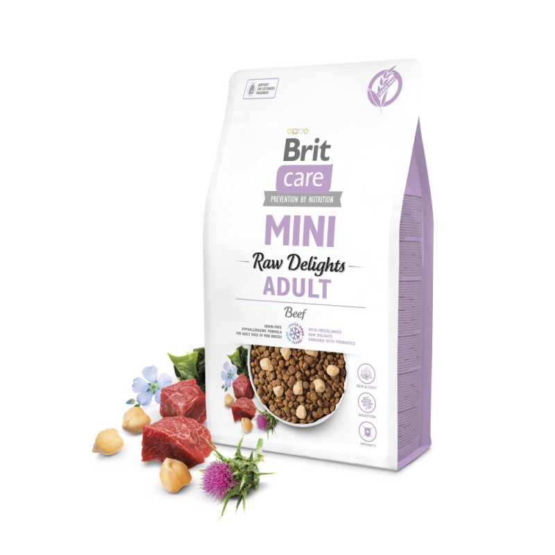 Brit Care Mini Raw Delights Beef сухий корм з яловичиною для собак малих порід, 2 кг - фото 4