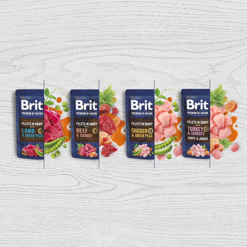 Brit Premium Fillets in Gravy Chicken and Green Peas влажный корм с курицей для собак малых пород, 85 гр - фото 8