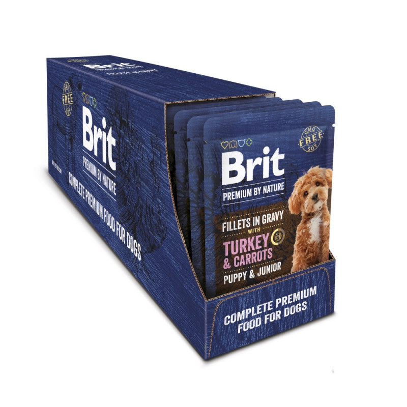 Brit Premium Fillets in Gravy Turkey & Carrots Puppy влажный корм для щенят с индейкой, 85 гр - фото 4