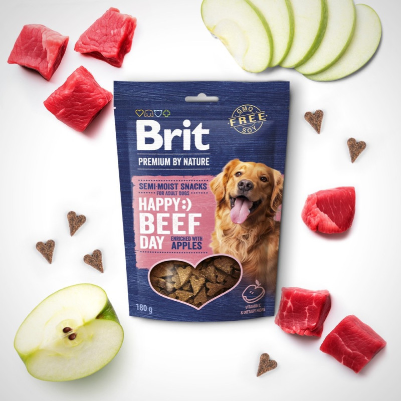 Brit Premium Semi-Moist Snacks Beef With Apples лакомство для собак с говядиной, 180 гр - фото 2