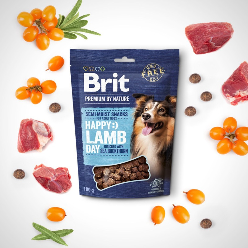 Brit Premium Semi-Moist Snacks Lamb With Sea Buckthorn ласощі для собак з ягнятиною, 180 гр - фото 2