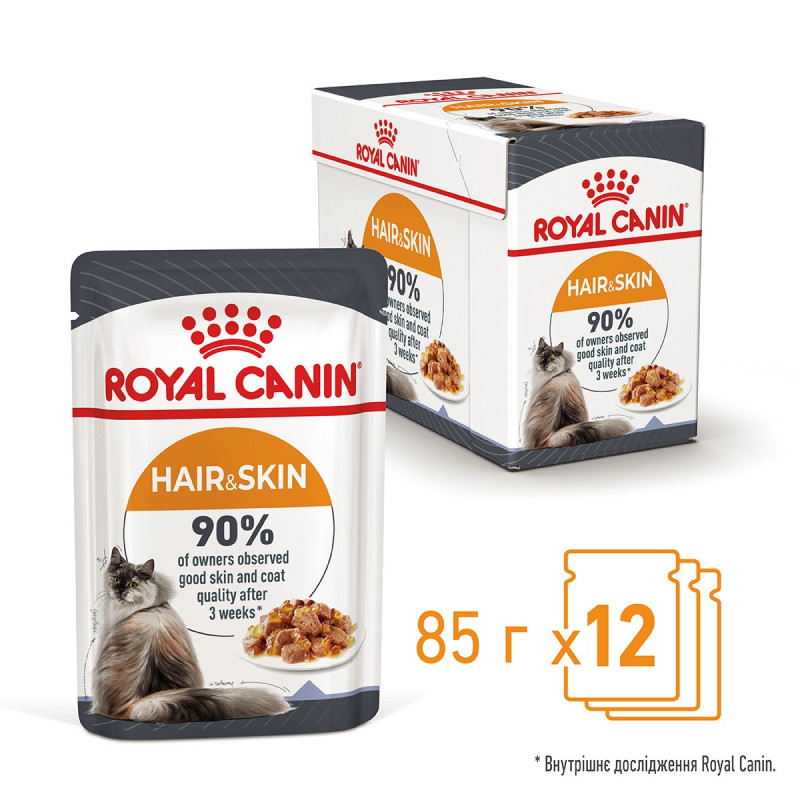 Royal Canin Hair & Skin Care Jelly влажный корм для кошек с чувствительной кожей 85 гр - фото 22