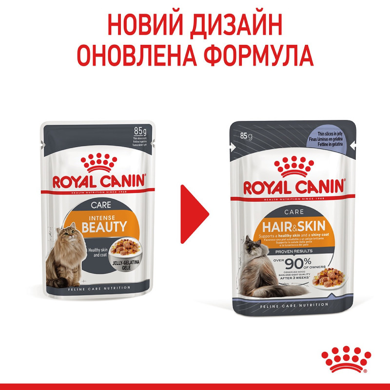 Royal Canin Hair & Skin Care Jelly влажный корм для кошек с чувствительной кожей 85 гр - фото 4