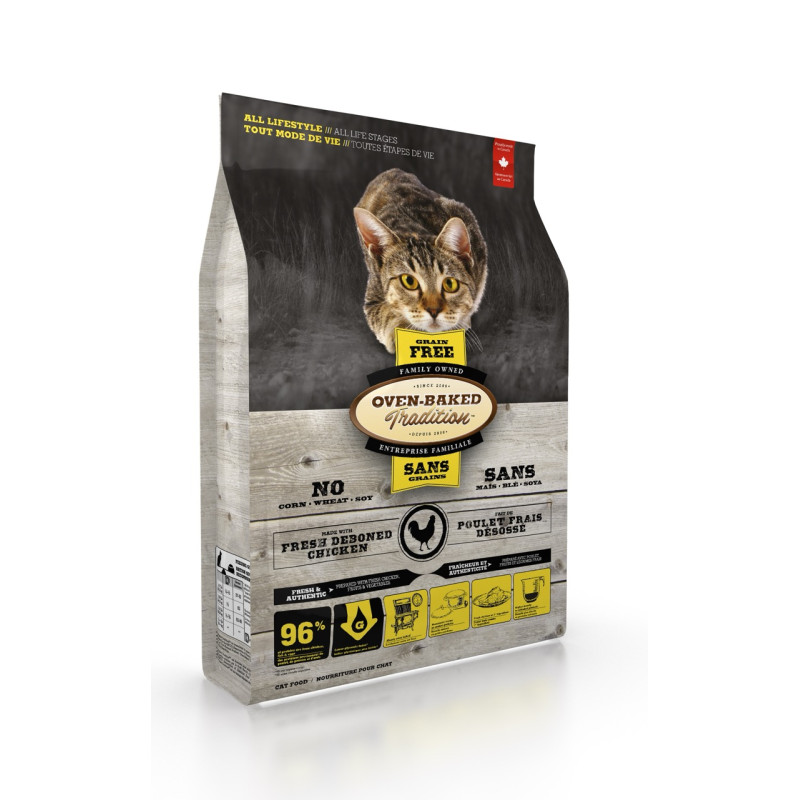 Oven-Baked Tradition Cat Chicken Grain Free сухой корм с курицей для котов любого возраста 1.13 кг - фото 3