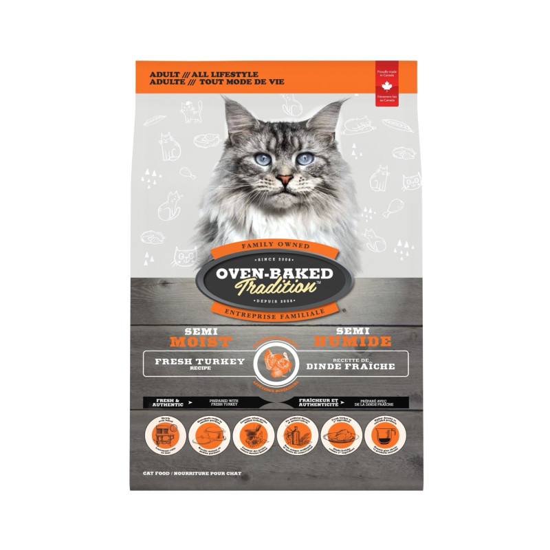 Oven-Baked Tradition Semi-Moist Cat Adult Turkey напіввологий корм з індичкою для котів 2.27 кг - фото 2