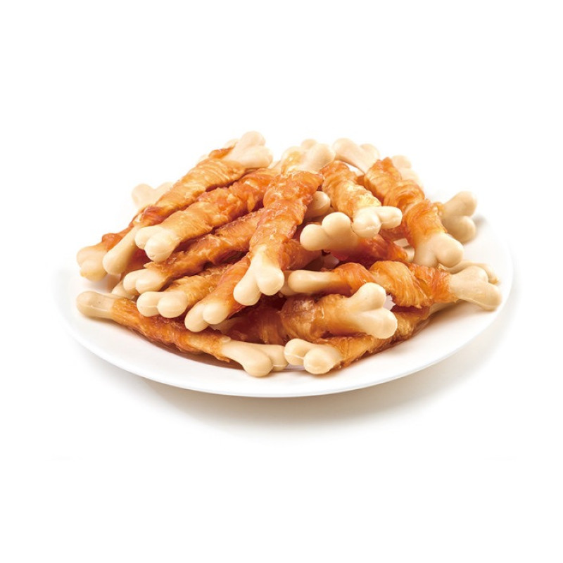 Wanpy Chicken Jerky & Calcium Bone Twists лакомство для собак с курицей, 100 гр - фото 2