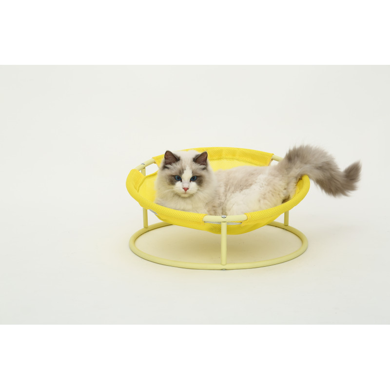 MISOKO&CO Pet bed round лежак складаний для собак та котів, 45x45x22 см, жовтий - фото 4