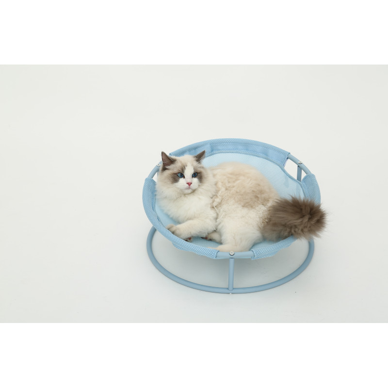MISOKO&CO Pet bed round лежак складной для собак и кошек, 45x45x22 см, голубой - фото 5