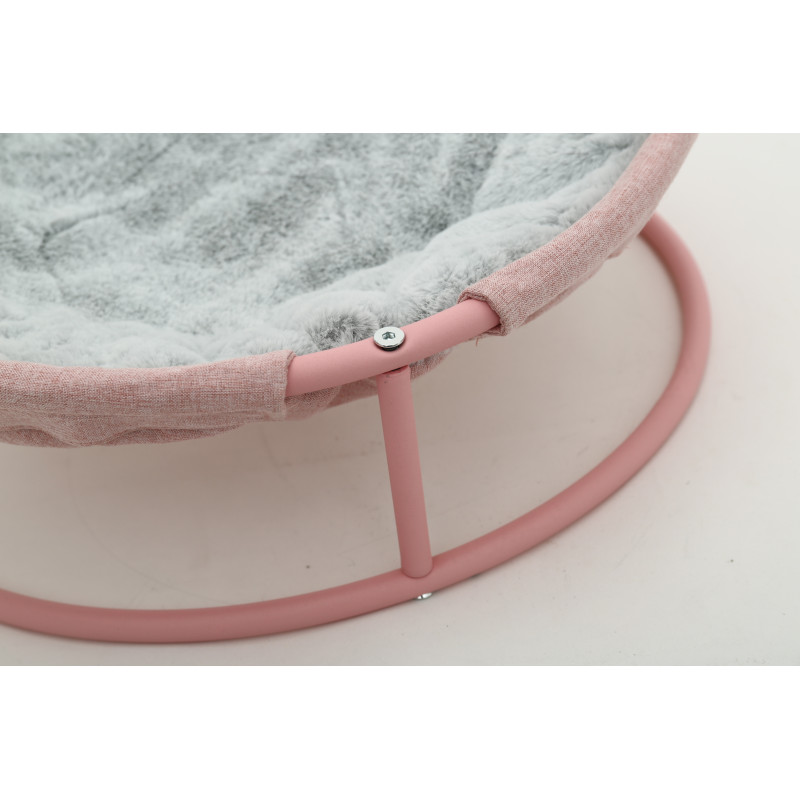 MISOKO&CO Pet bed round лежак складной для собак и кошек, 45x45x22 см, розовый - фото 3