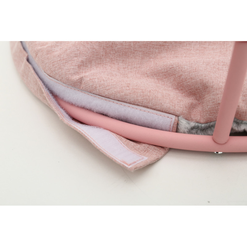 MISOKO&CO Pet bed round лежак складной для собак и кошек, 45x45x22 см, розовый - фото 4
